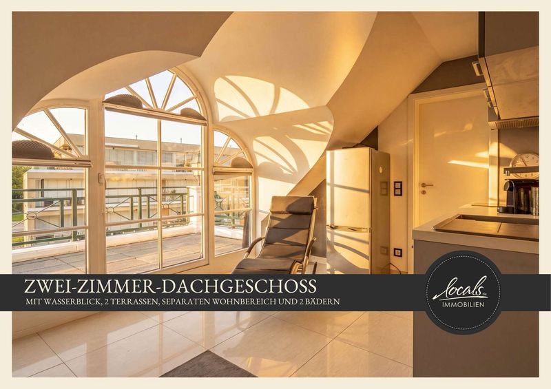 Traumhafte 2-Zimmer-Seewohnung mit zwei Terrassen, Küche und zwei Bädern